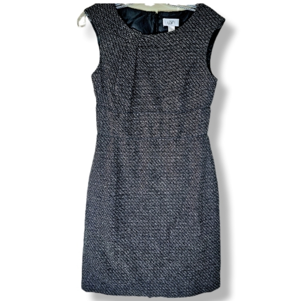 Loft by Ann Taylor Tweed Fitted Pencil Dress Sz 2 Professional Business Office